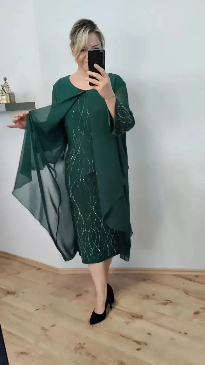 Moda™ Modna szyfonowa sukienka